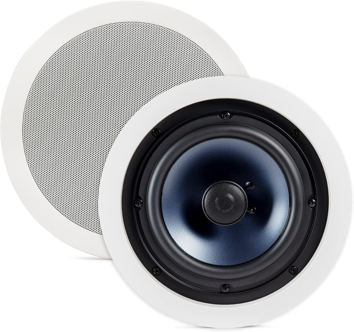 8-inch 2-way In-ceiling Speakers Set of 2 with 12-inch Powered Subwoofer R485