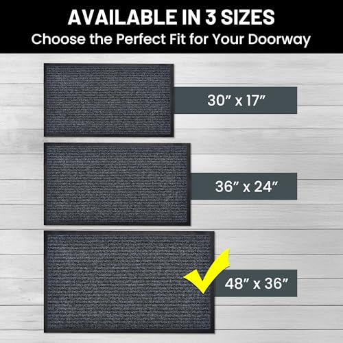 Front Door Mat 30x17 inches 2-Pack Gray L239