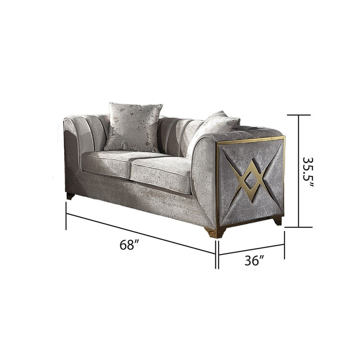 Cream 3 PC Wood Living Room Set Y524886