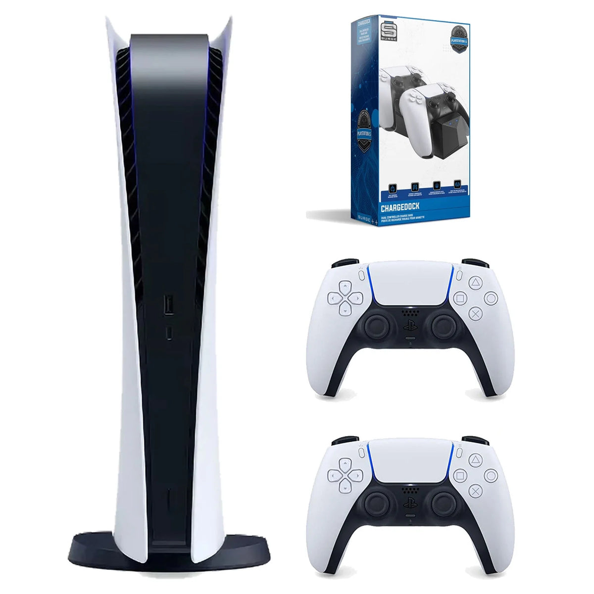 Playstation 5 Digital Edition Console with White Controller and Controller Charge Dock N7006