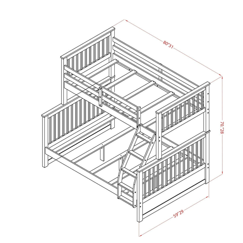 Oak Youth Bunk Bed V8388