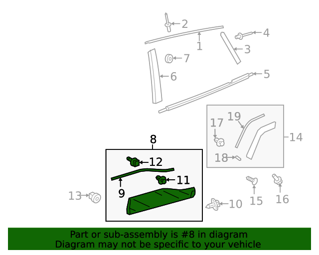 Toyota Door Molding Right Rear Lower U25779