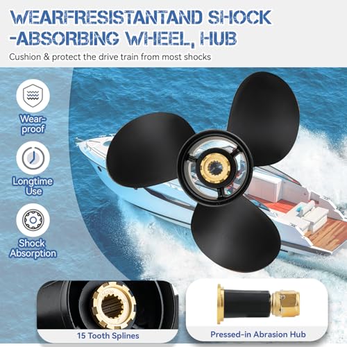 13 1/4x17 Aluminum Boat Propeller 15 Spline Tooth J2340
