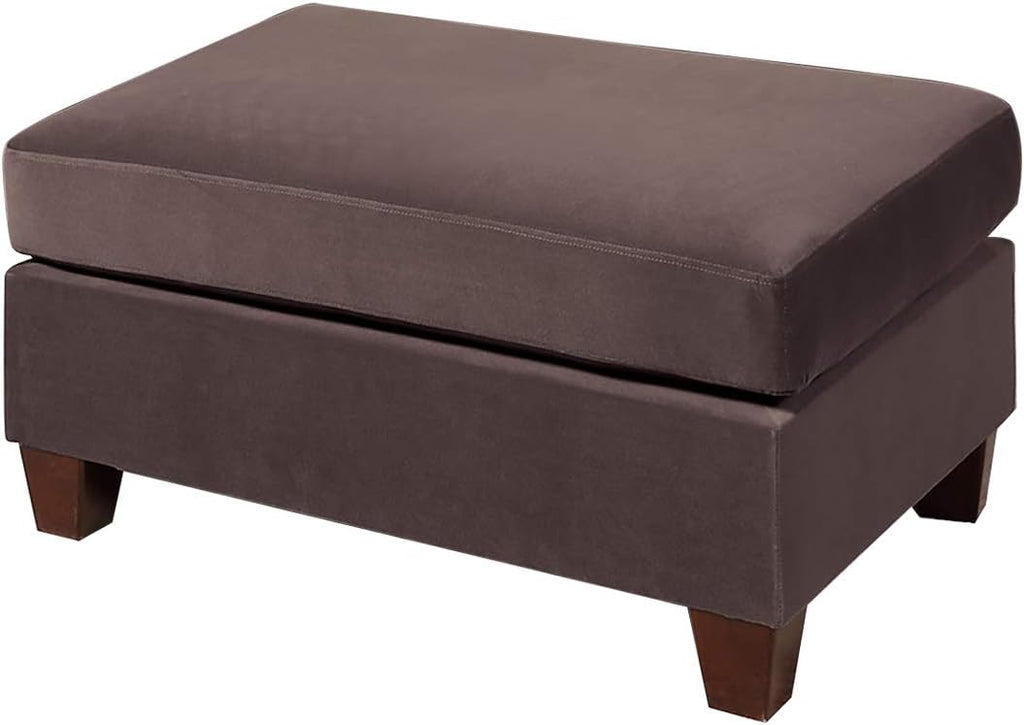 Dark Coffee Velvet Rectangle Cocktail Ottoman L125