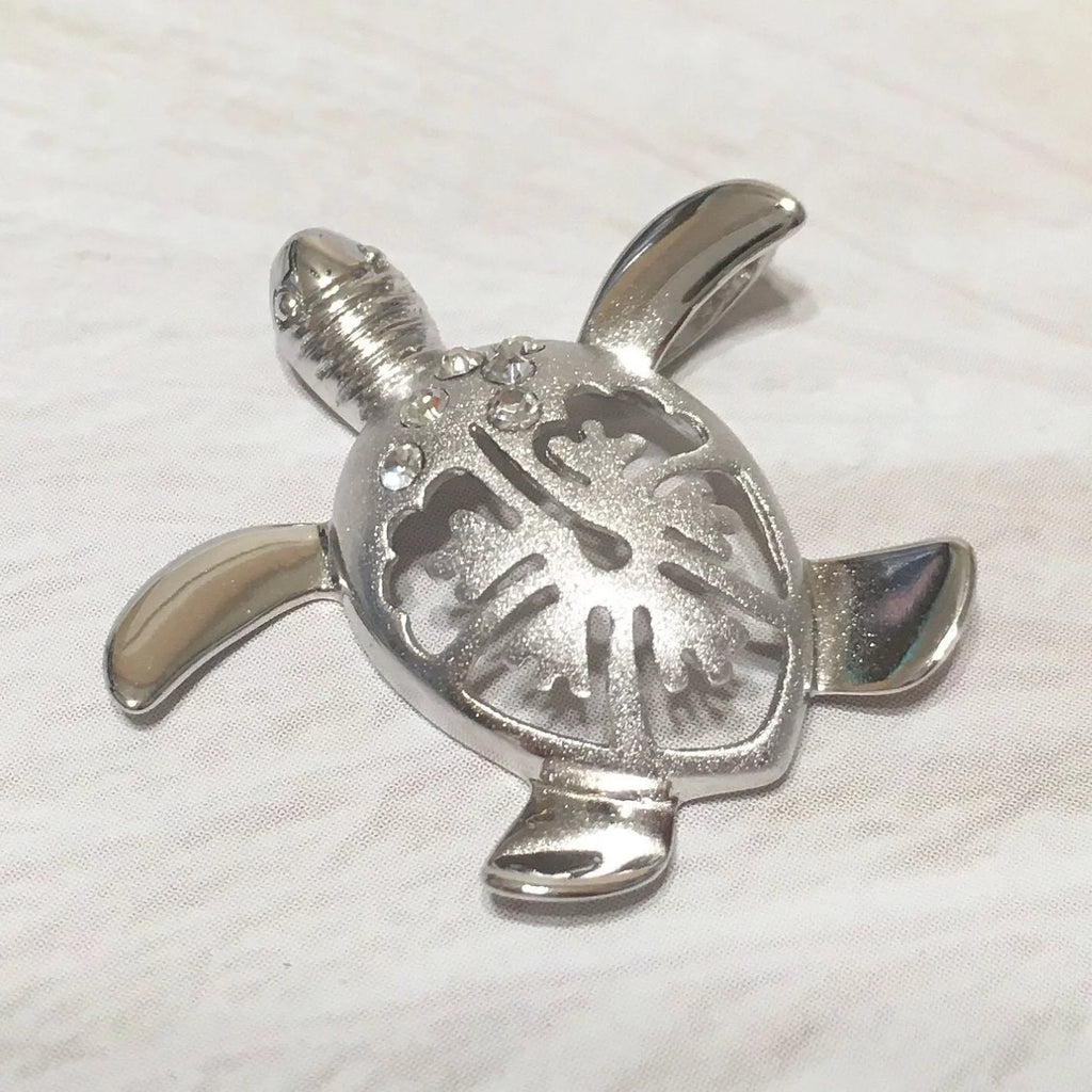 Sterling Silver Turtle Hibiscus Earring and Necklace X276502