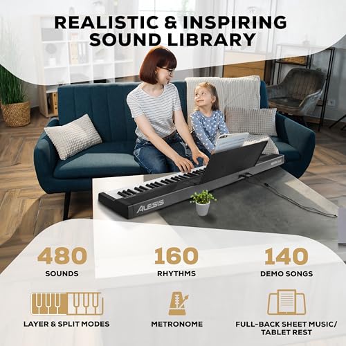 88 Key Keyboard Piano with 480 Sounds, Speakers, USB MIDI, Carry-Bag, Stand, Headphones, Pedal V1568