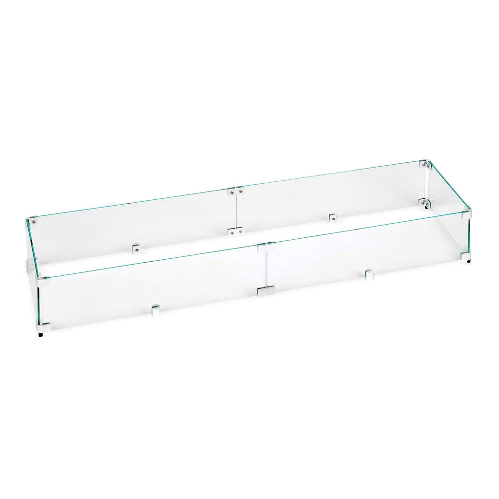 Tempered Glass Flame Guard for 72x22 Linear Drop-in Fire Pit Pan W9647