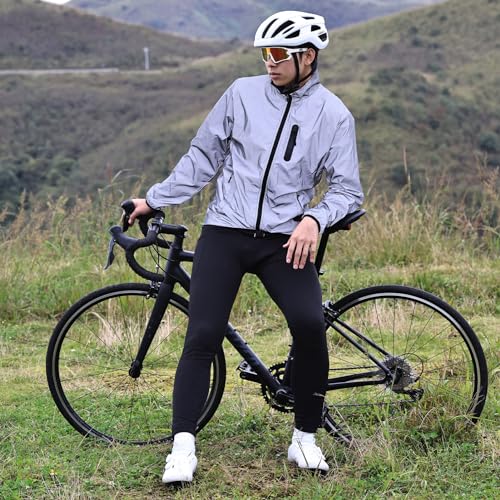 Reflective Waterproof Breathable Cycling Jacket with Hood T3888