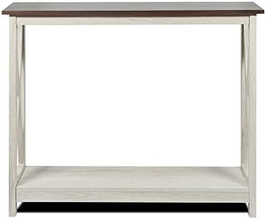 White Oak 2-Tier Console Table E692