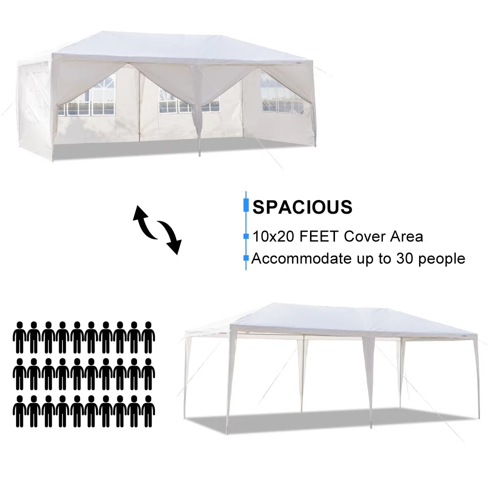 10'x 20' Party Tent Canopy with 6 Sidewalls G82972