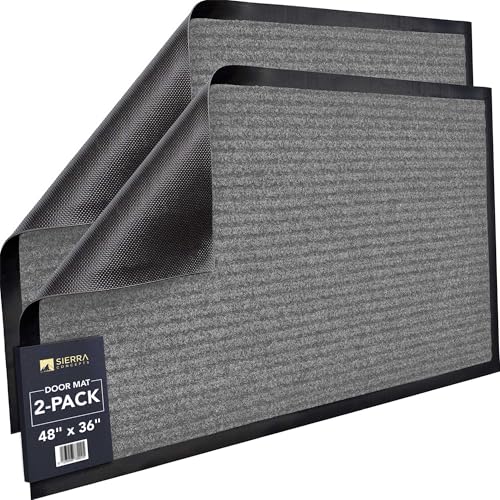 Front Door Mat 30x17 inches 2-Pack Gray L239
