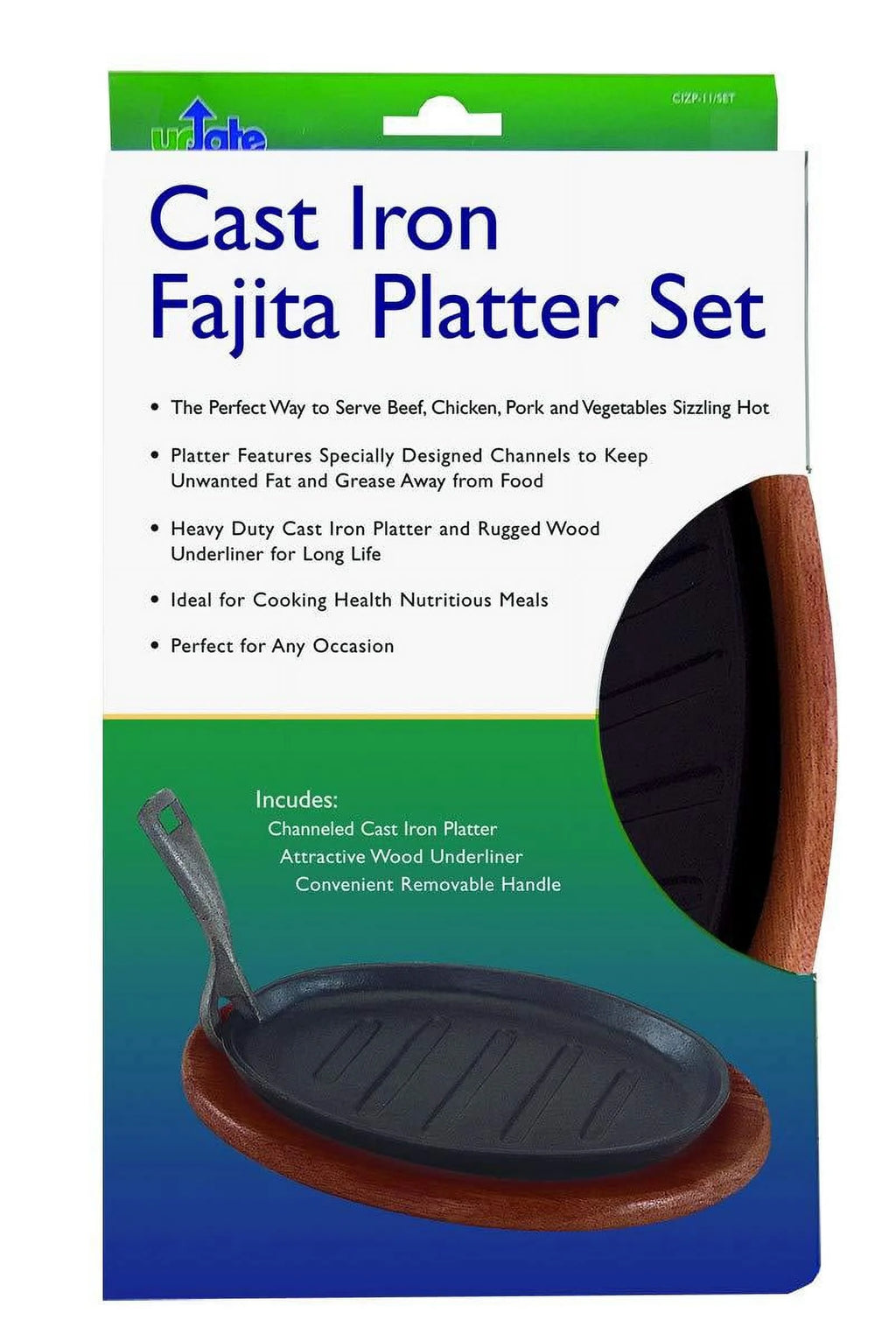 Cast Iron Steak Platters With Wood Underliner E37984
