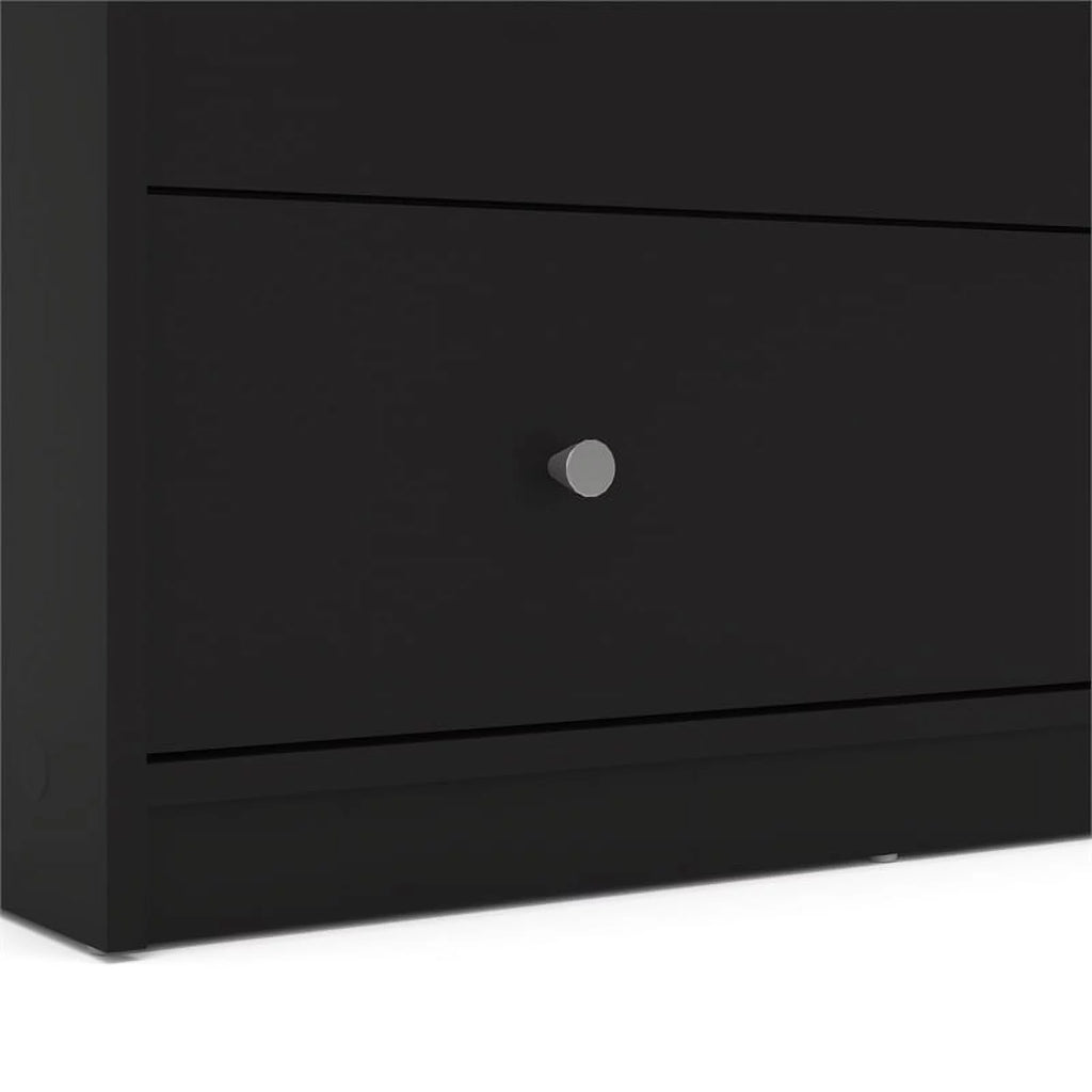 Black 3 Drawer Chest and 6 Drawer Double Dresser Set I2526