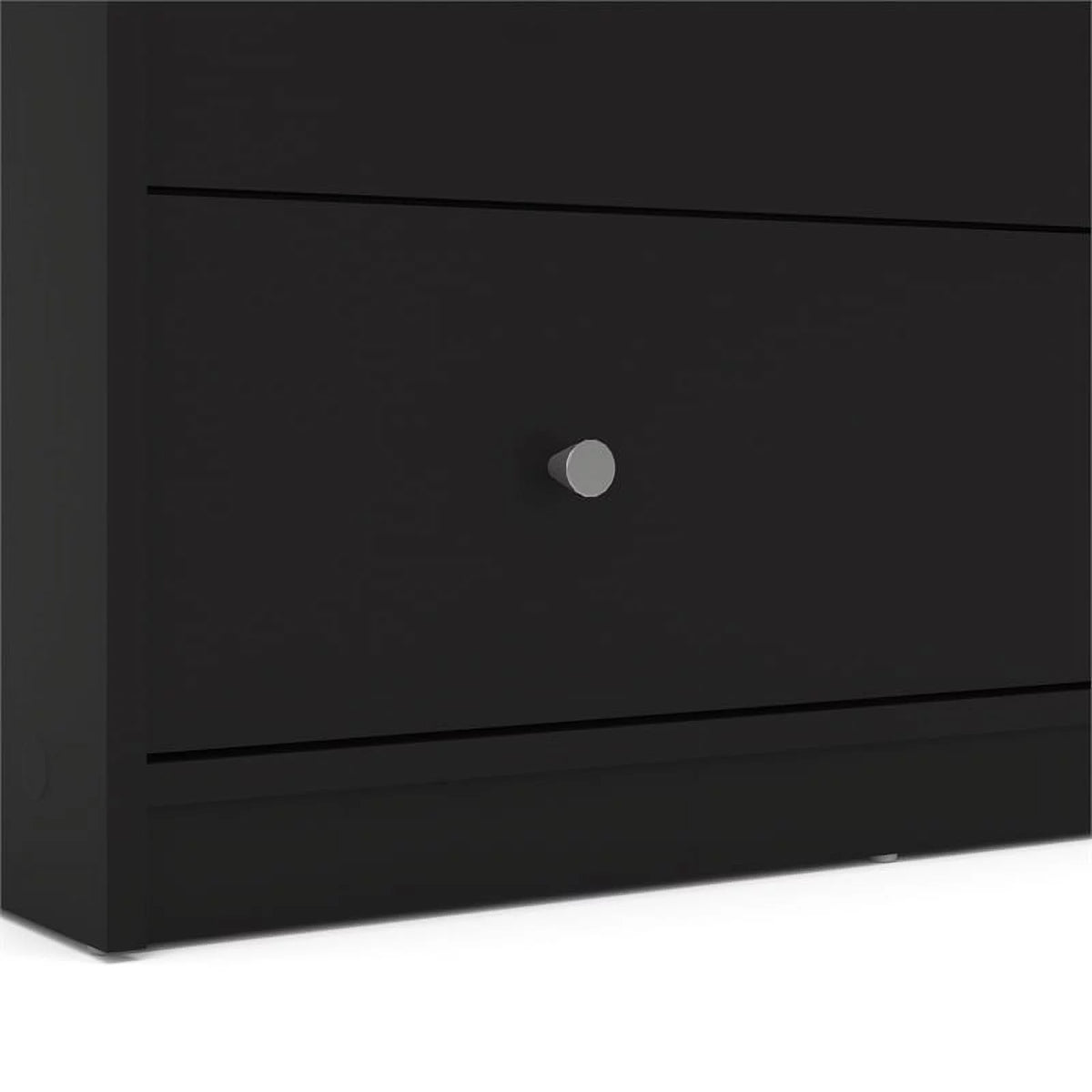 Black 3 Drawer Chest and 6 Drawer Double Dresser Set I2526