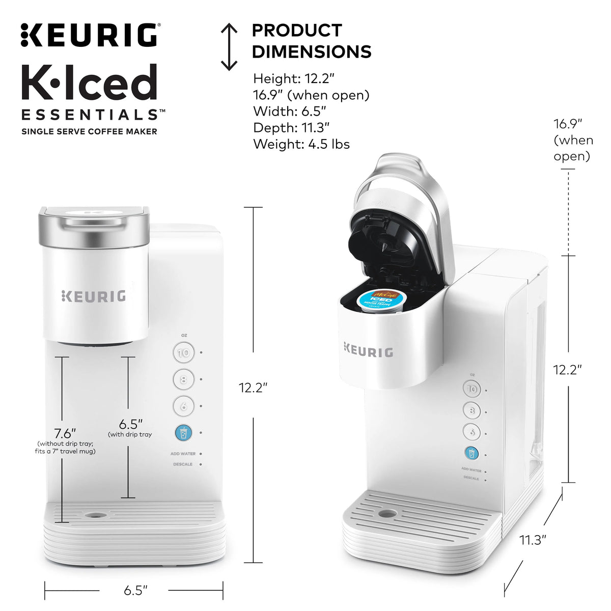 White Iced and Hot Single-Serve Coffee Maker V873