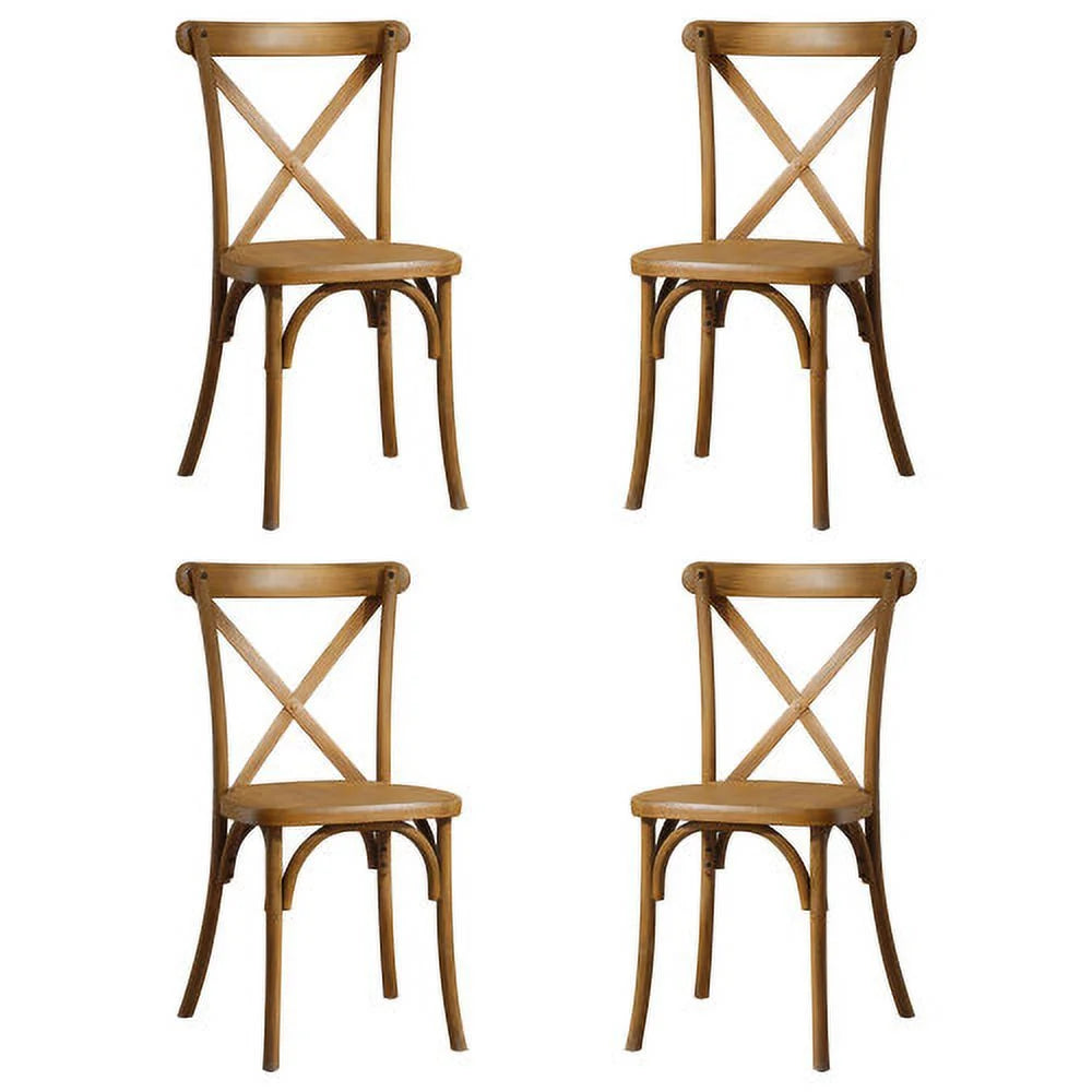 4-Pack Natural Resin X-Back Chair D1043