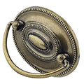 2 1/4" Antique Brass Oval Drop Swing Cabinet Knob Hardware 57 mm 2.25" Centers P52694