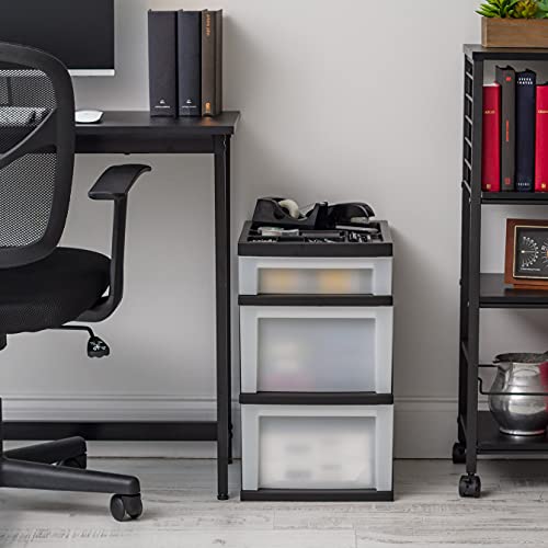 Black Plastic 4-Drawer Rolling Cart L758568