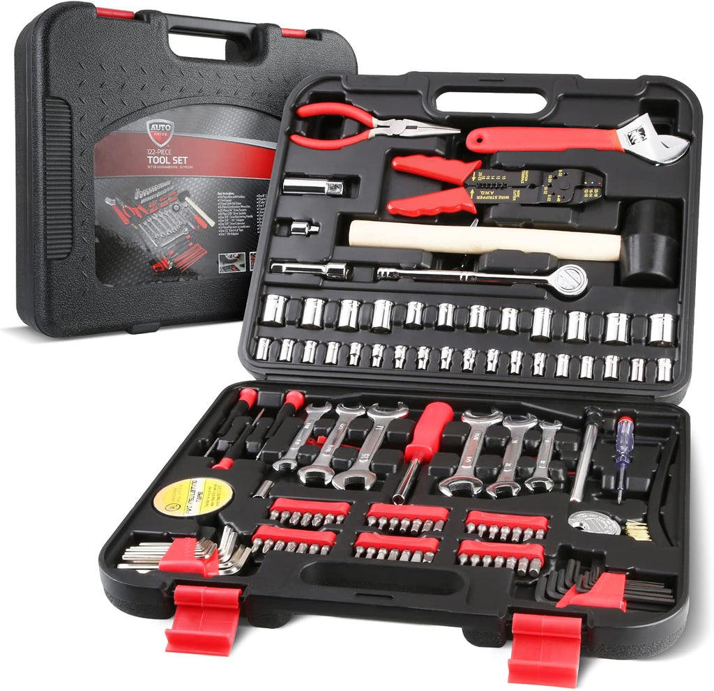 122-Piece Household Hand Tool Set with Carrying Tool Box O382