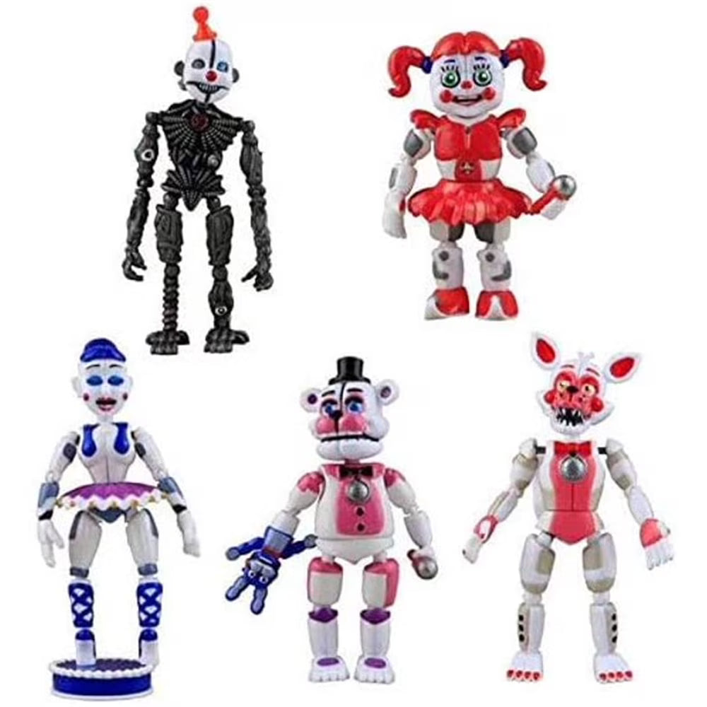 5Pcs FNAF Funtime Freddy Foxy Movable Action Figures B873