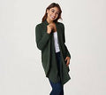Dark Green Rib Long Sleeve Cardigan P110563