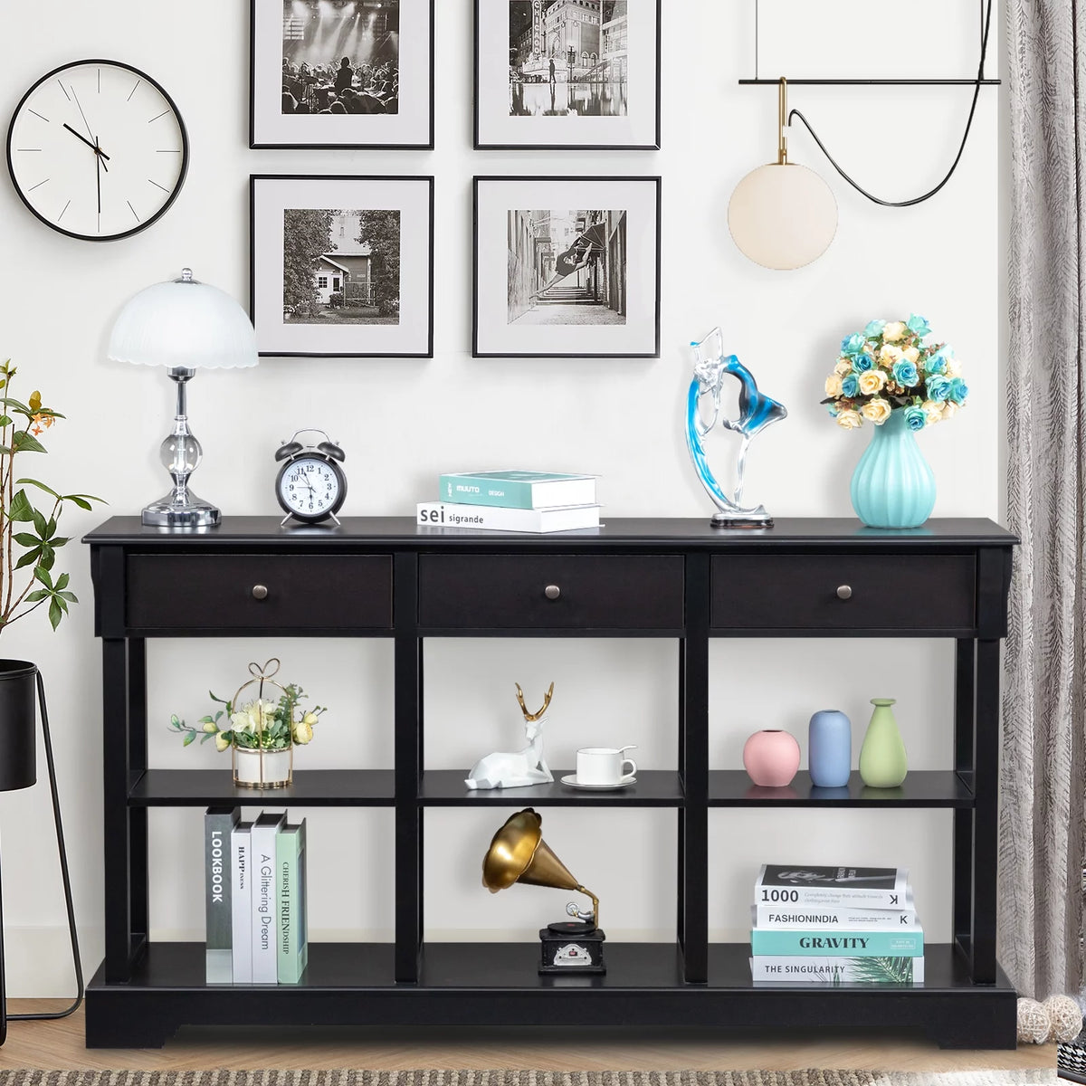 Console Table with Drawers and Shelves D35104
