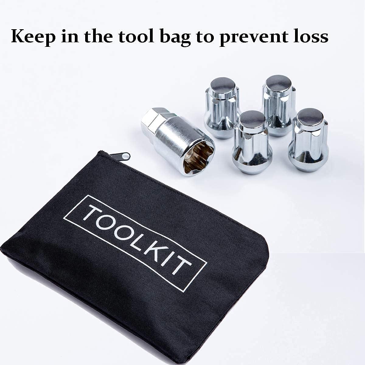Wheel Locking Nuts Set of 4 with Wheel Lock Key Pouch Pack of 2 C14870