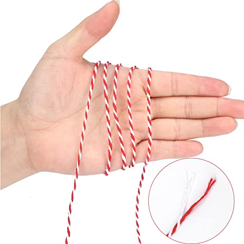 Green Red and White Cotton Twine String I522