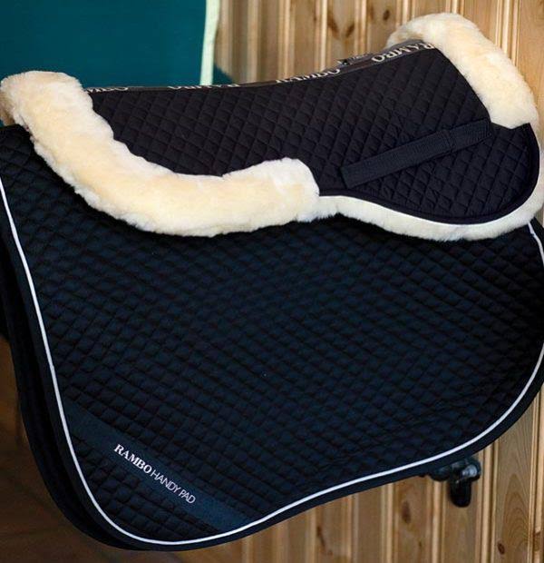 Black Sheepskin Half Pad Horse C322008