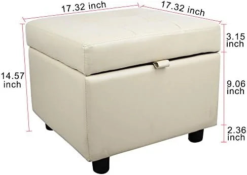 Black Tufted Leather Flip Top Ottoman X452406