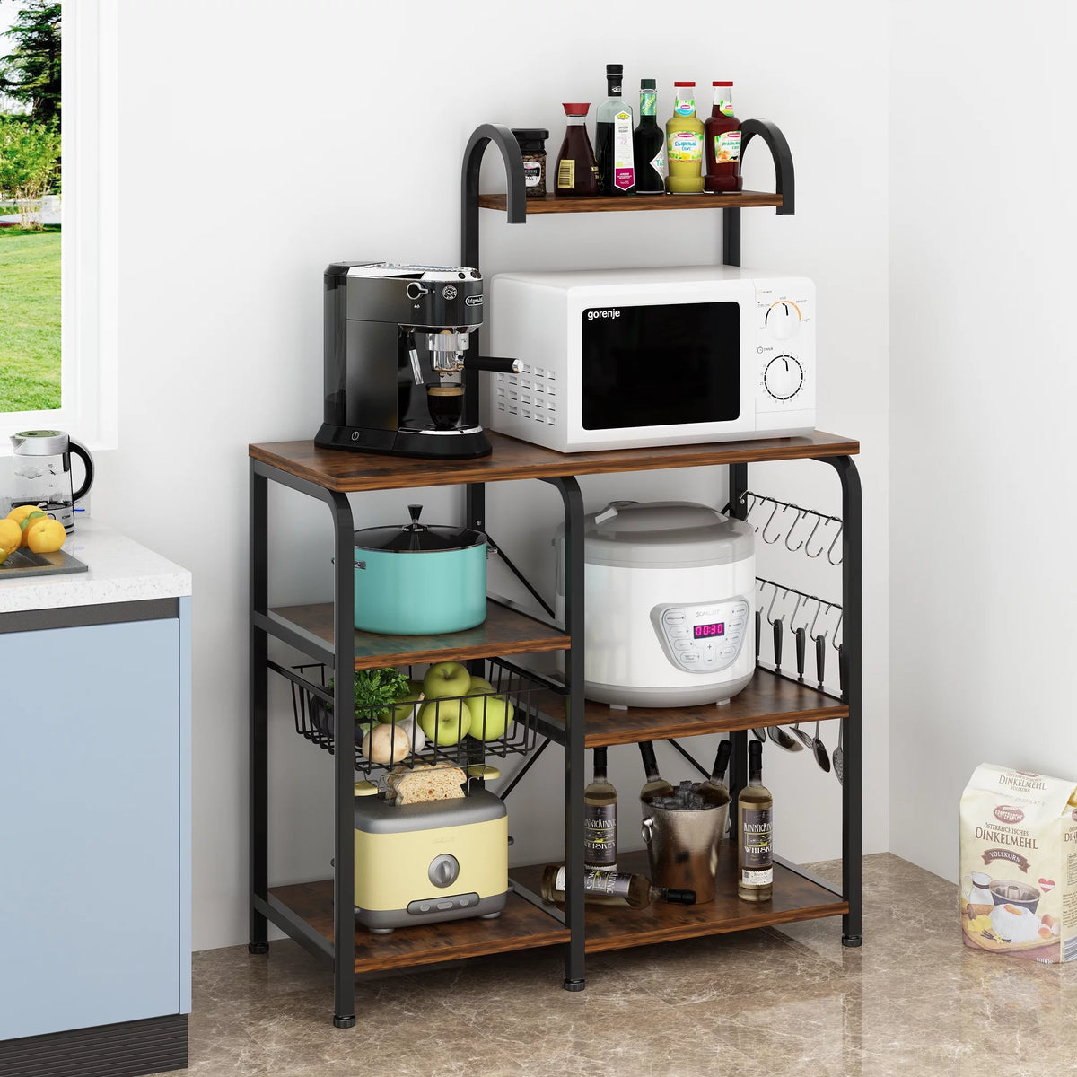 5-Tier Kitchen Bakers Rack with Storage Shelves P48816