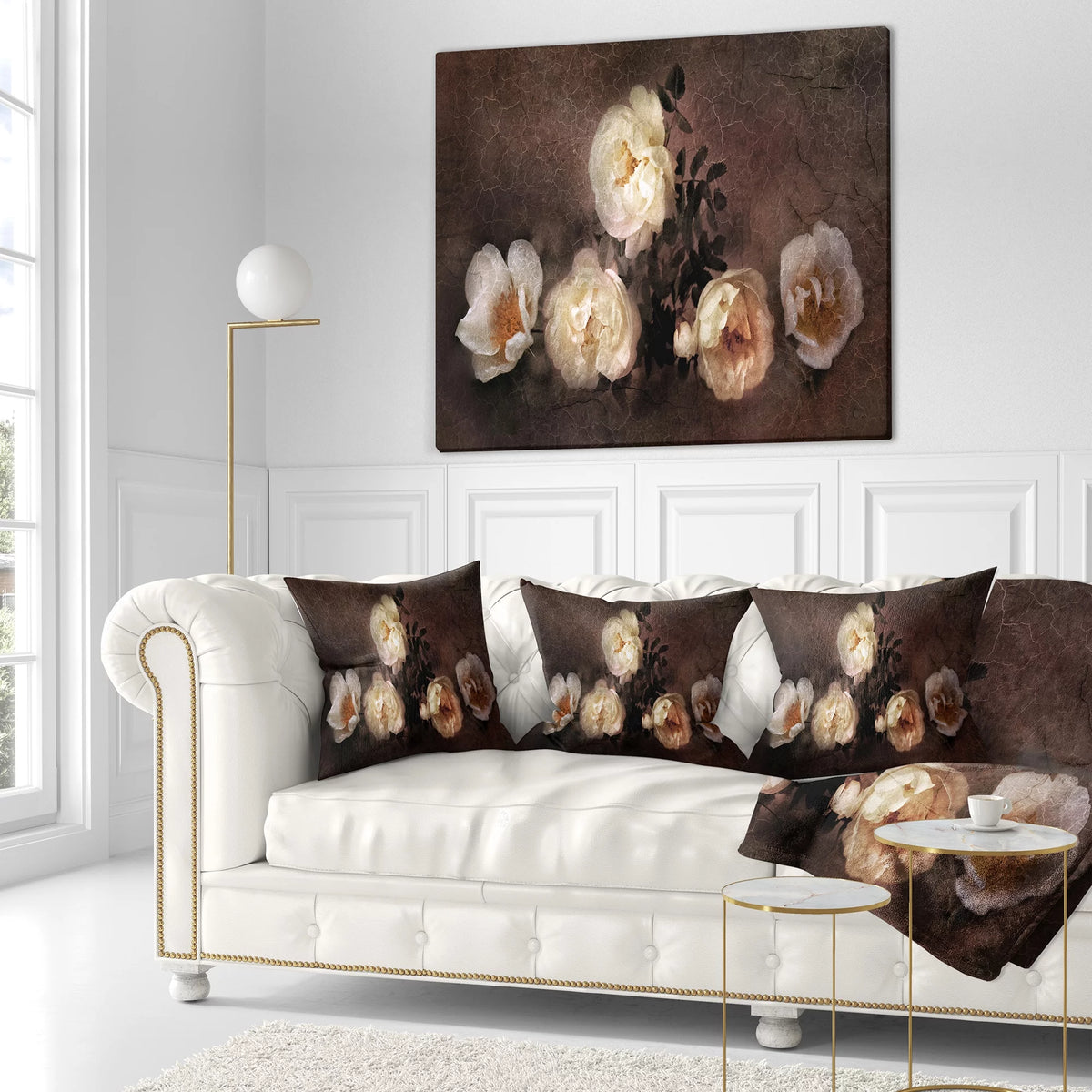 Floral Throw Pillow 16x16 O3423