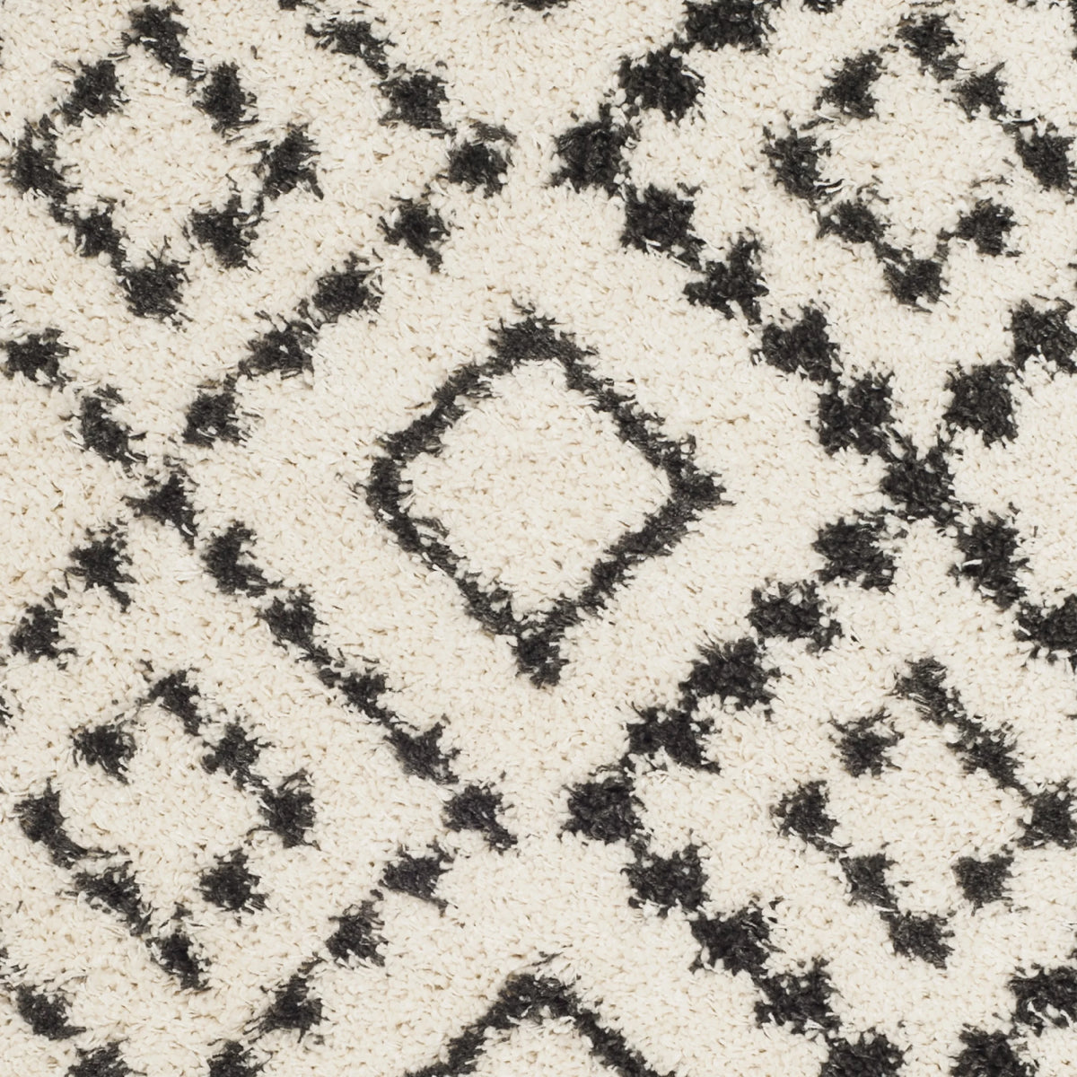 Moroccan Fringe Geometric Shag Area Rug or Runner E8384