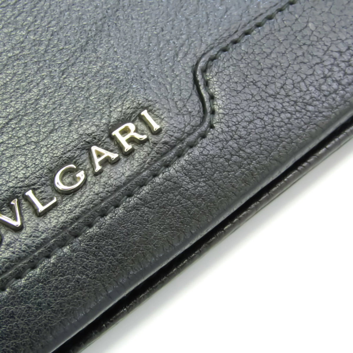 Pre-Owned Black Leather Long Wallet O8807