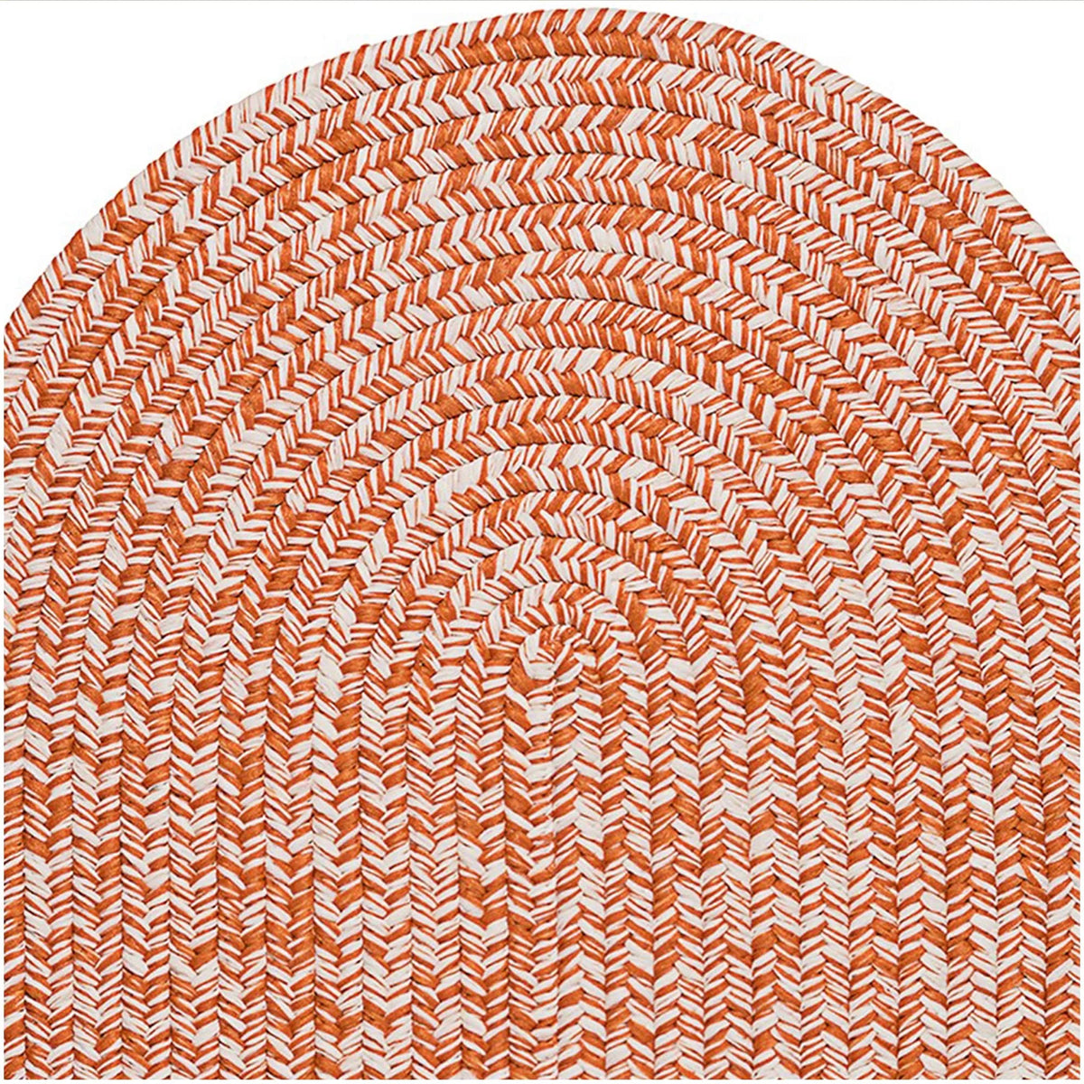 Reversible Braided Indoor Outdoor Area Rug Rust 5' x 8' Oval L3624
