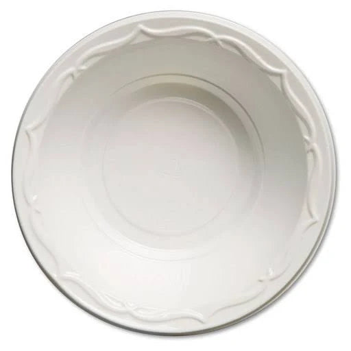 White Round Plastic Plates, 10 1/4 Inches, 125/Pack D35297