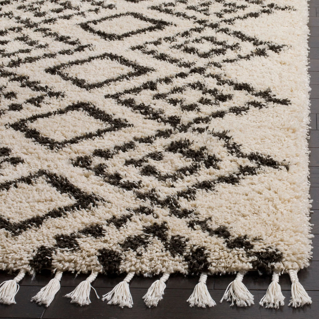 Moroccan Fringe Geometric Shag Area Rug or Runner E8384