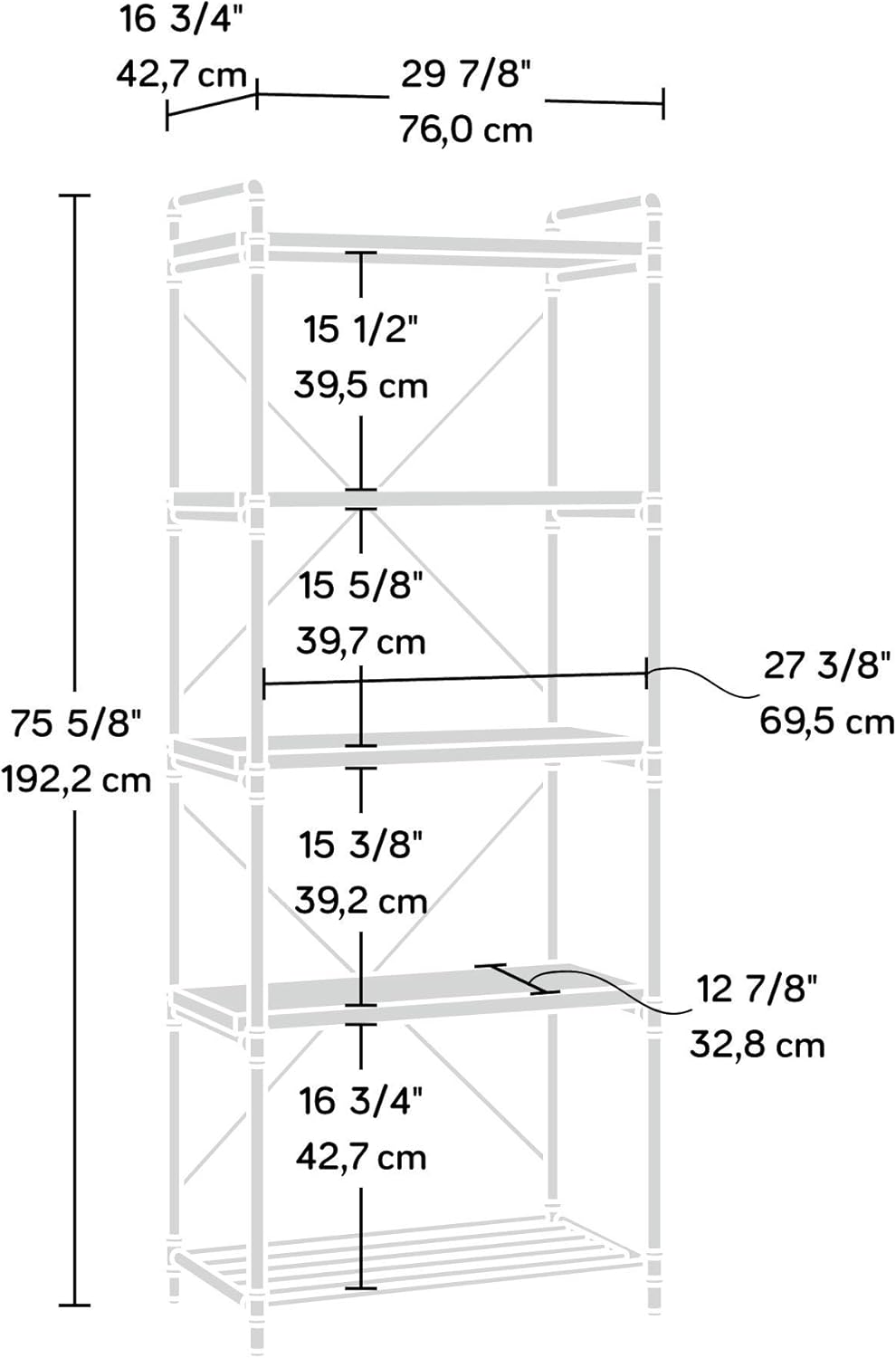 Checked Oak Bookcase D968715