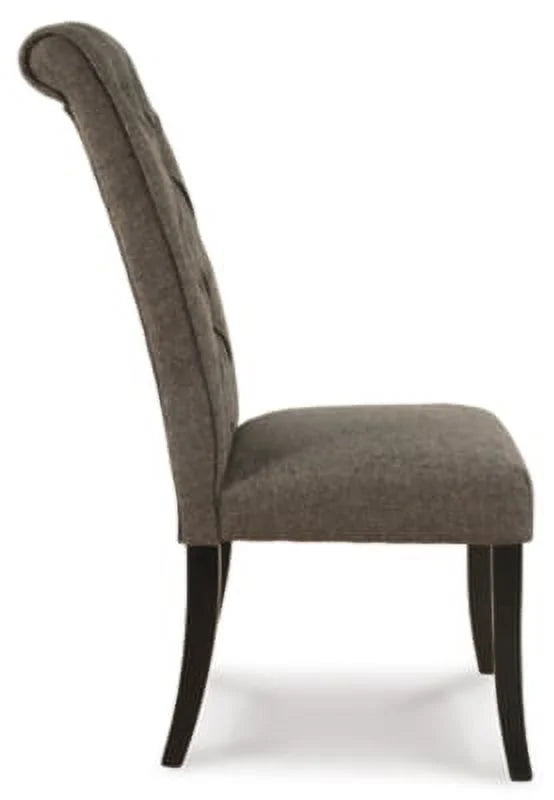 Brownish Gray Tufted Upholstered Armless Dining Chair, Set of 2 D4811