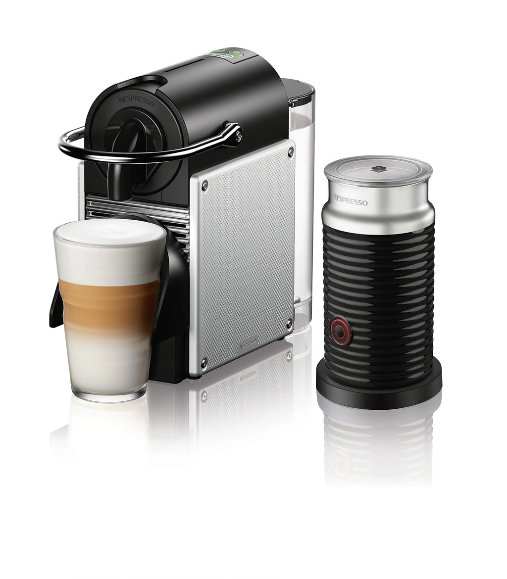 Single-Serve Espresso Machine with Aluminum Water Tank and Black Milk Frother V669327