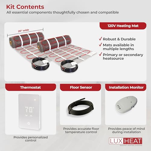70sqft 120v Floor Heating Mat Kit with WiFi Thermostat K6966
