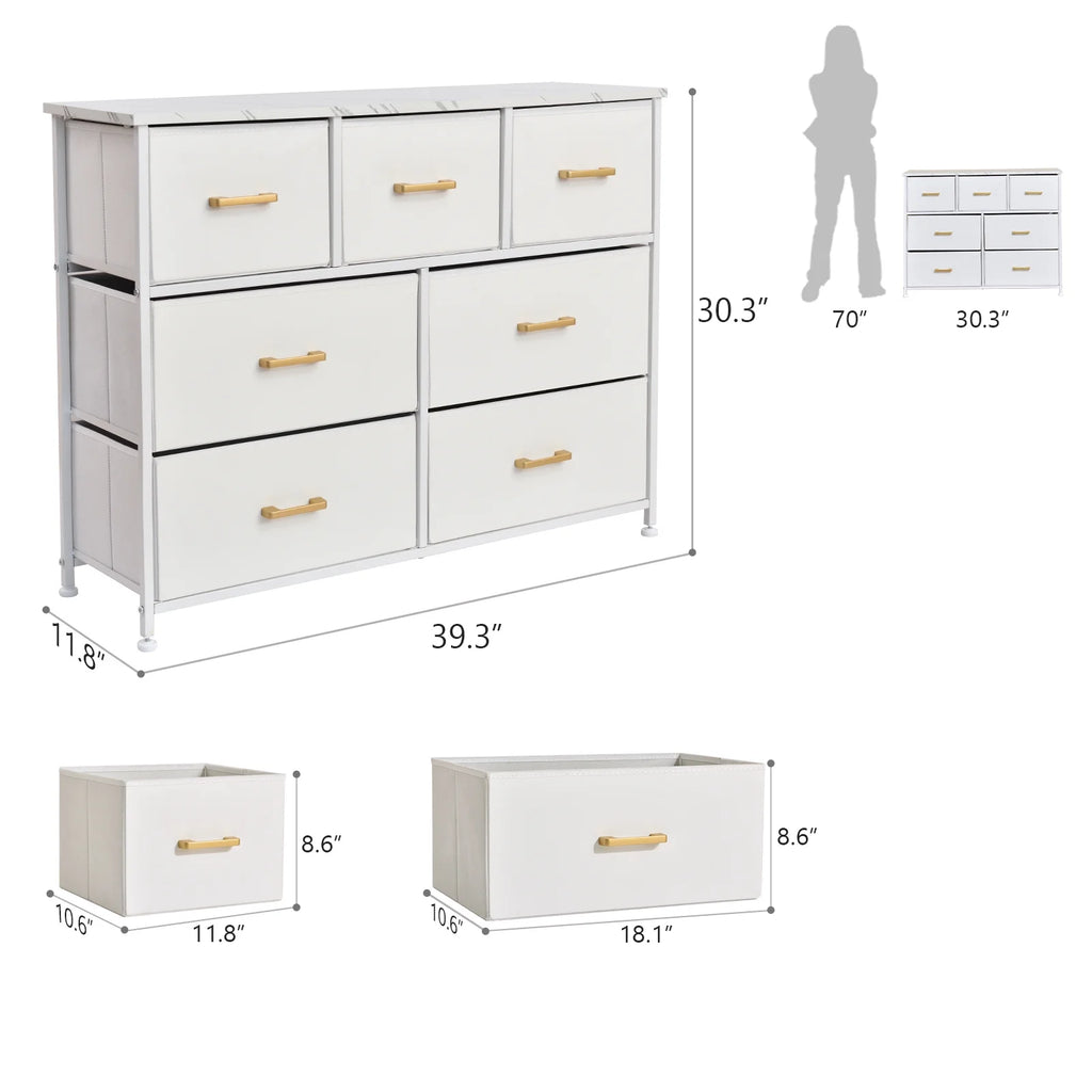6 Drawer Fabric Dresser D722457