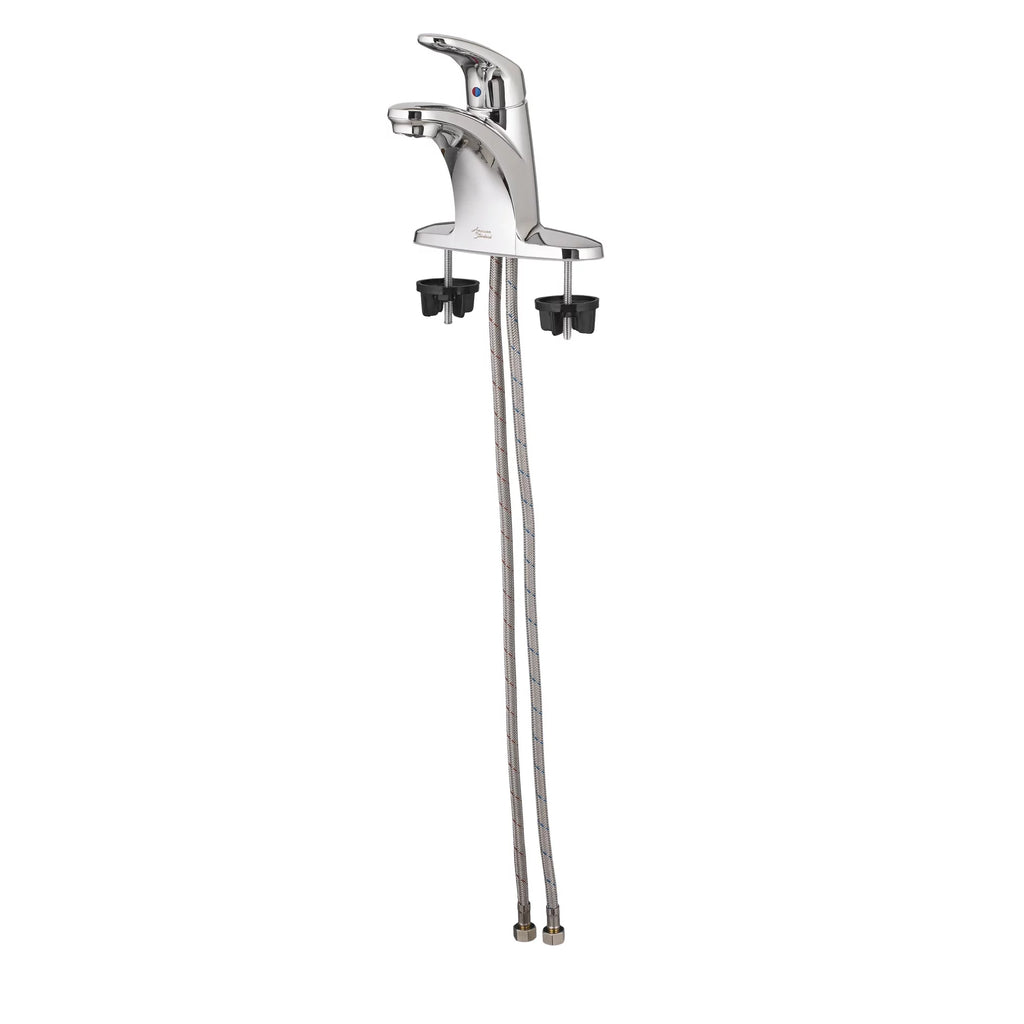 4 in. Centerset Single-Handle Low-Arc Bathroom Faucet with Pop-Up Assembly in Polished Chrome B18373