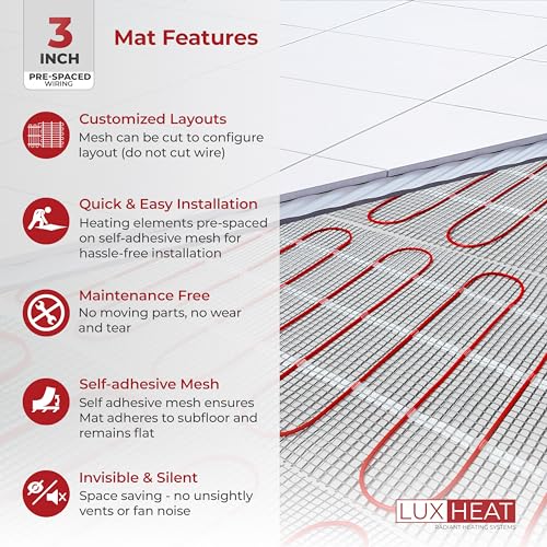 70sqft 120v Floor Heating Mat Kit with WiFi Thermostat K6966