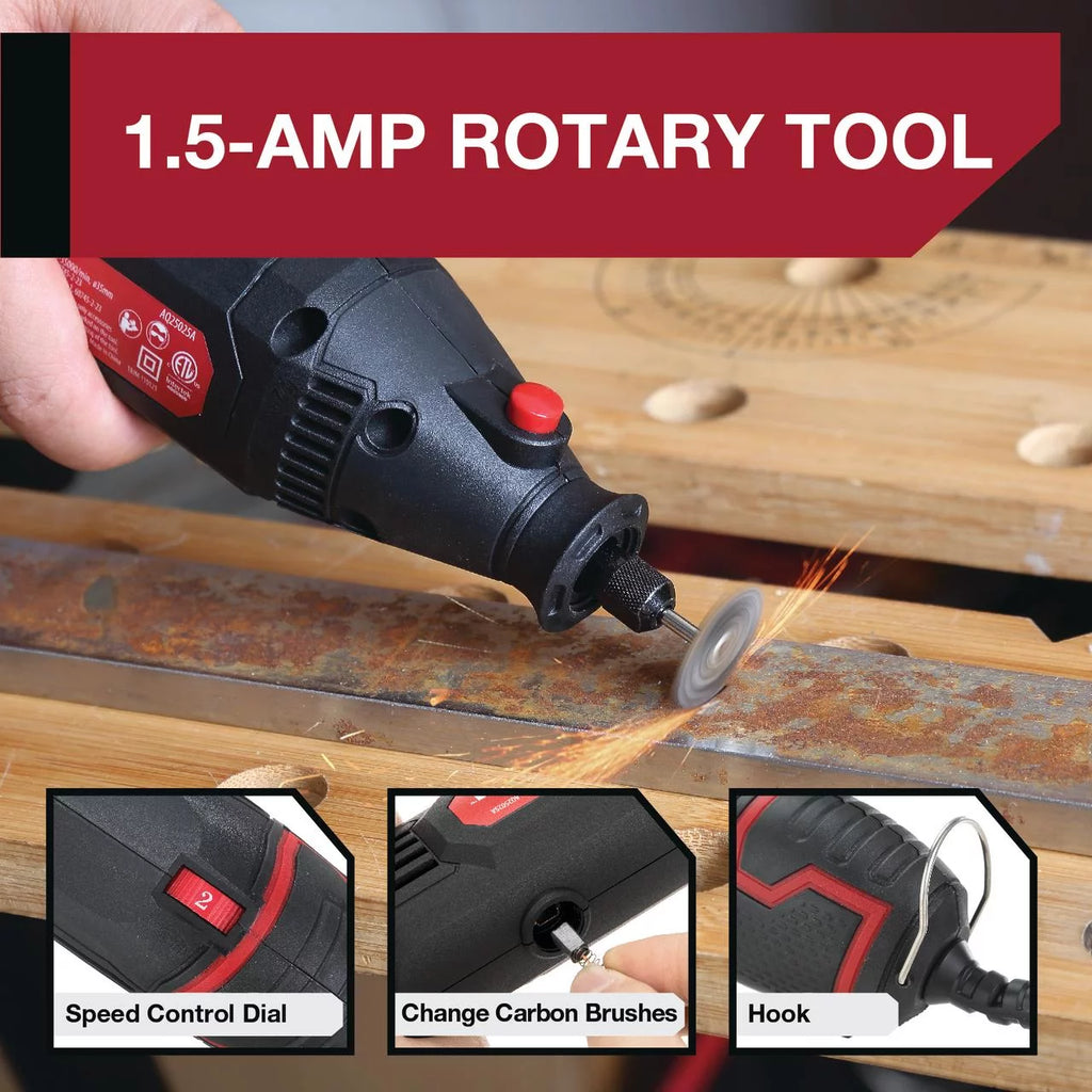 1.5 Amp Corded Rotary Tool with 105 Accessories & Storage Case V93780