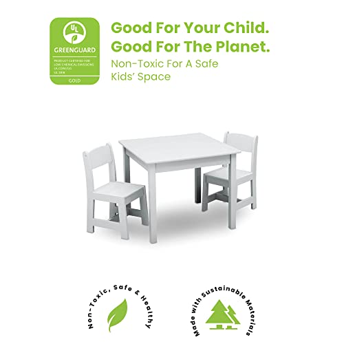 Grey/Blue Kids Wood Table and Chair Set with Toy Organizer D317