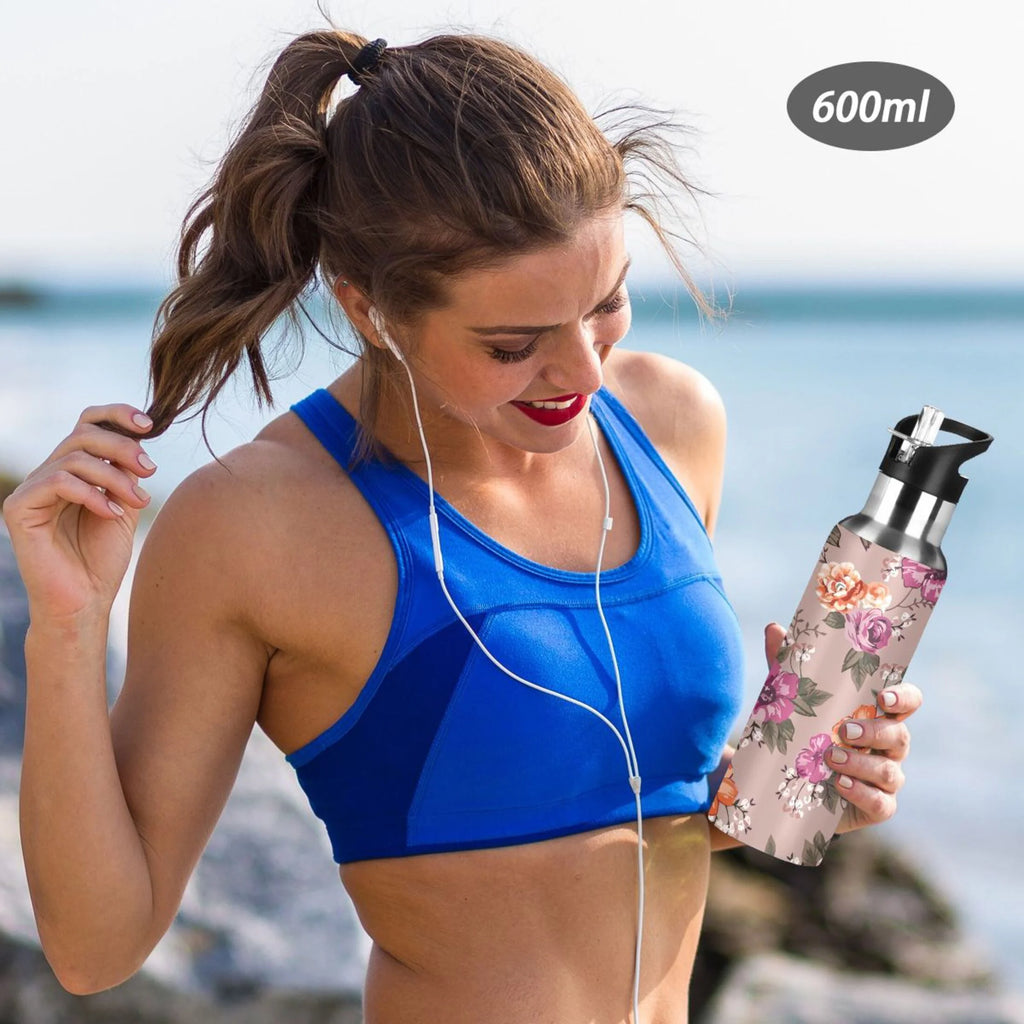 Stainless Steel Insulated Thermos Vacuum Flask Water Bottle with Straw Lid M988