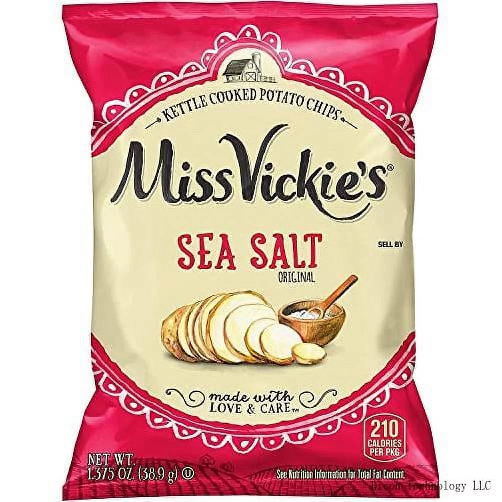 Sea Salt Kettle Cooked Potato Chips 1.375 Oz Bags Pack Of 16 Z226