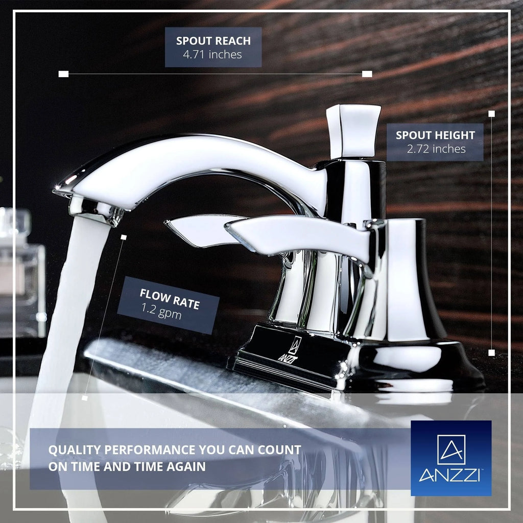 Polished Chrome 2-Handle Bathroom Sink Faucet N815