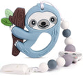 Silicone Baby Teething Toys with Pacifier Clip Holder Set E86621